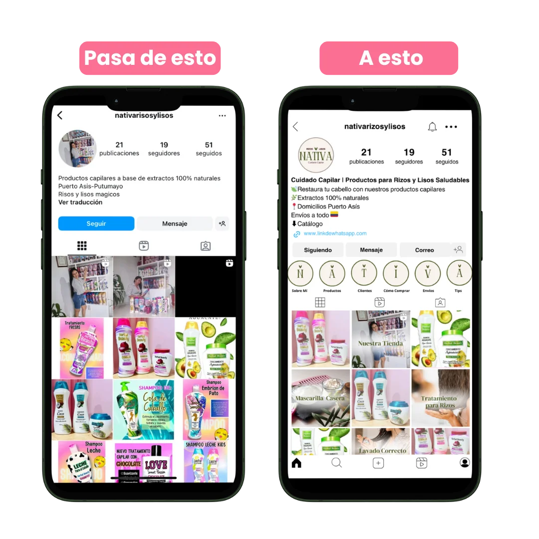 Antes y después - productos capilares