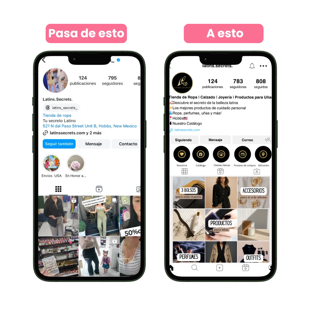 Antes y después - tienda de ropa