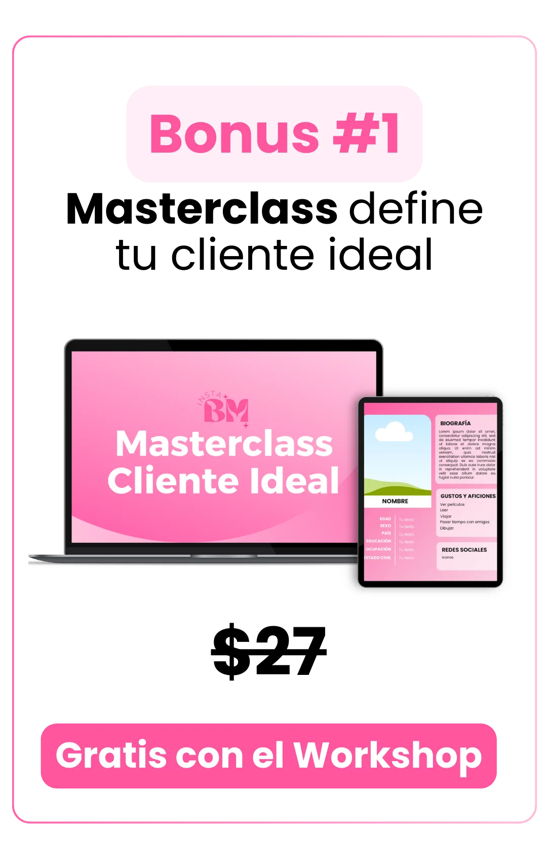 Bonus 1 - Masterclass define tu cliente ideal