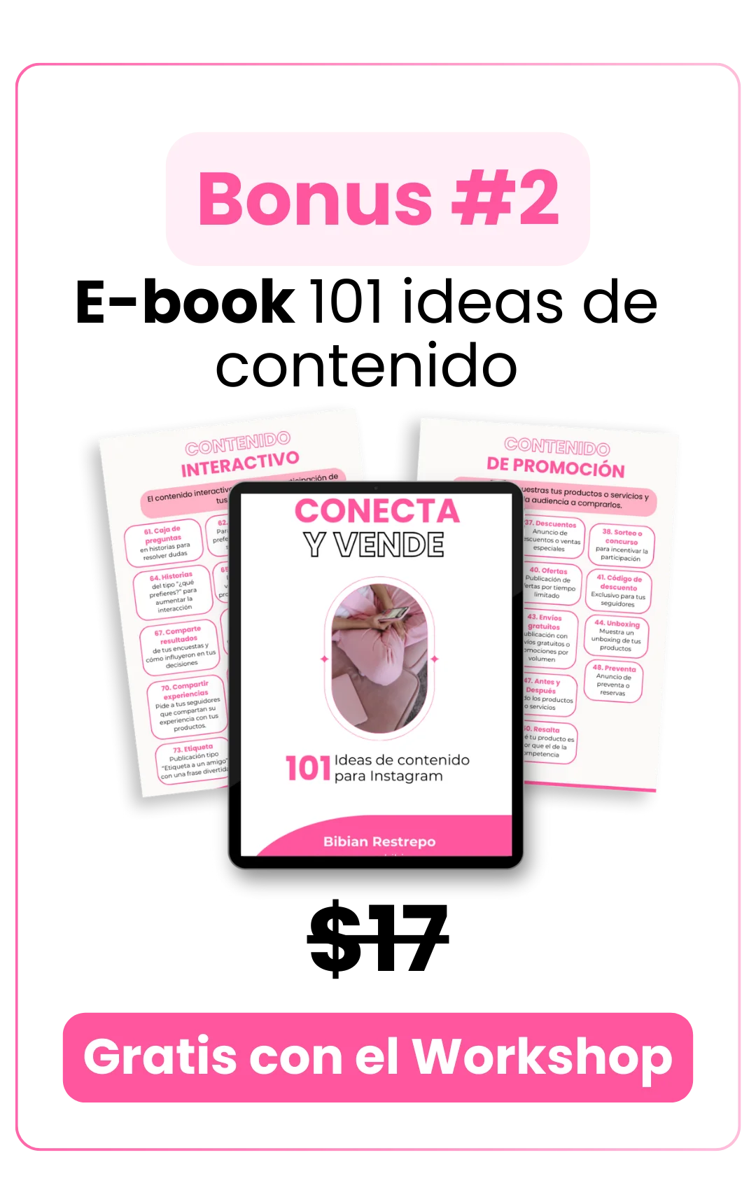 Bonus 2 - Ebook 101 ideas de contenido
