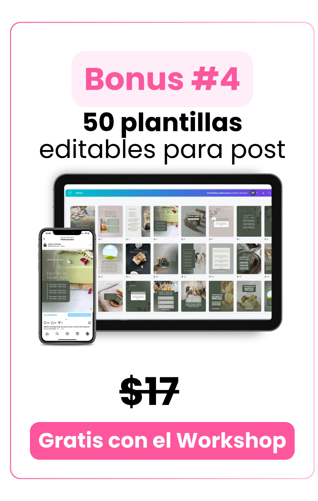 Bonus 4 - 50 plantillas editables para post